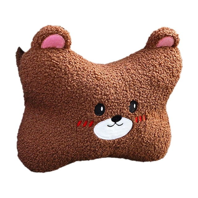 Coffee Car Headrest Breathable Ventilation Universal Cute Design Coffee Color For Neck Support