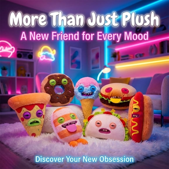 Fuggler Funny Food Monster Plush Blind Box, 7.28in Soft Stuffed Collectible Toy, Novelty Ugly Cute Plush Doll for Gifting & Display