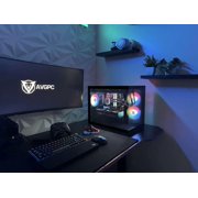 AVGPC Hellfire Gaming PC AMD Ryzen 5 9600X; GeForce RTX 5070 12GB; 16GB DDR5 RAM; 1 TB NVME M.2 SSD; 360mm AIO Liquid Cooler; ARGB Fans; WiFi/AC ; Dual Chamber Case; Windows 11 Home