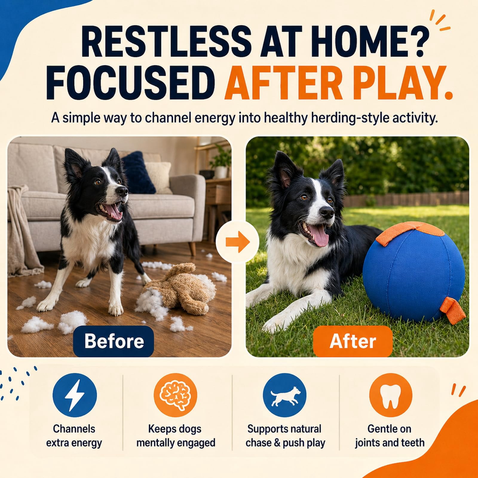 for Dogs 2026 Upgraded Durable and Chew-Resistant Extra-Large Enrichment Ball with A Protective Cover and Air Pump; Suitable for All Dog Breeds.