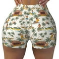 thumbnail image 2 of Lsque Hawaiian Style Pattern High Waisted Biker Shorts for Women-Tummy Control Fitness Athletic Workout Running Yoga Gym Shorts,Moisture-Wicking-Large, 2 of 9