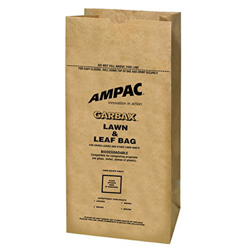 5 per package Ampac SOS30G Garbax 30 Gallon Paper Lawn and Leaf Bags 
