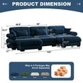 thumbnail image 4 of TUANLUO 130" Oversized U-Shape Sectional Couch for Living Room, Modular Sectional Sofa with Ottoman, Velvet 3-Seater Sofa Tufted Couch with Round Armrests, Blue, 4 of 9
