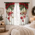thumbnail image 5 of 2 Pack Christmas Red Snowflake Curtains, Washable Semi Sheer Festive Window Drapes For Living Room Xmas Party Home Decoration, 5 of 6