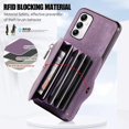 thumbnail image 7 of Phone Case for Samsung Galaxy A14/M14 5G Wallet Cover with Tempered Glass Screen Protector and Wrist Crossbody Strap Shoulder Lanyard Credit Card Holder Stand Leather A 14 4G 14A 14M G5 Men Purple, 7 of 7