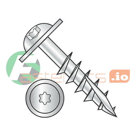 

#10 x 4 Deep Thread Wood Screws / Six-Lobe (Torx) / Round Washer Head / Long Type 17 Point Point / Steel / Zinc / Extra Long Type 17 Point Point / 2/3 Thread (Quantity: 800 pcs)