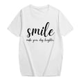 thumbnail image 3 of DHFJKG Womens Summer Top Casual Short Sleeve T Shirt Loose Fit Round Neck Letter Printed Graphic Tee For Daily Wear Versatile Tops, 3 of 4