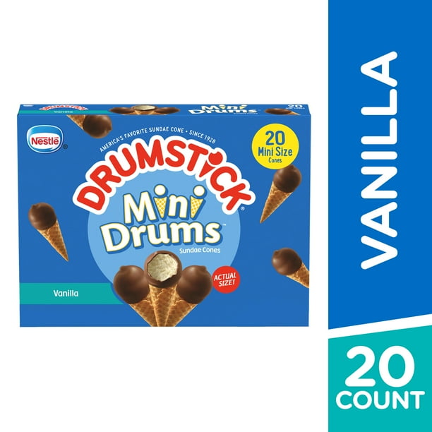 Drumstick Mini Drums Vanilla Sundae Cones, 20 Count