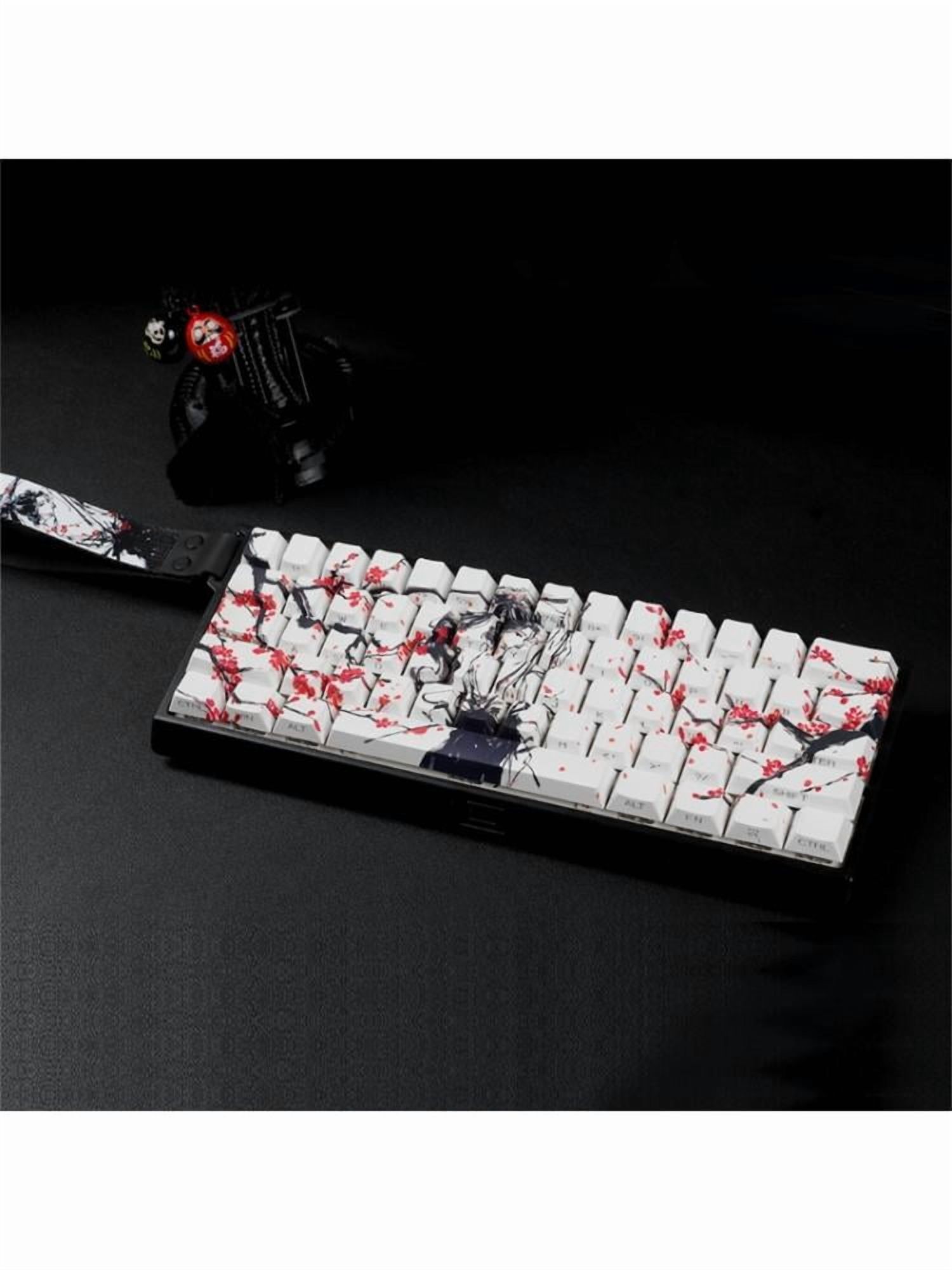 60% 68% ANSI ISOs Layout PBT Original Profile Keycaps With Plum Blossom For 61/64/68 Mechanical Keyboards