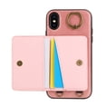 thumbnail image 4 of Allytechgroup Stylish iPhone XS/ iPhone X Wallet Case, Secure Phone Case for Apple iPhone XS/ iPhone X, Multi-functional and Durable, Ring Holder Hand Wrist Stand Shockproof Case for Women Men, Pink, 4 of 7