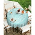 thumbnail image 2 of Round Tablecloth 60 Inch Mandala Flower Table Cloth Oil Spill Proof Waterproof Tablecloth Protector Boho Style Teal Aqua Floral Round Table Cover for Dinner Party Picnic Kitchen Decor Indoor Outdoor, 2 of 5
