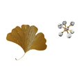 thumbnail image 1 of Esculturas de hierro forjado para colgar en la pared, arte con forma de esfera de hojas de ginkgo, adorno de vidrio, adecuado para salas de estar, dor, 1 of 8