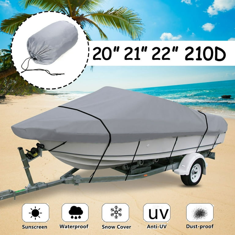 11-22ft 210D Heavy Duty Fishing Ski Boat Cover Boat Accessories 100%  Waterproof Anti-fouling Anti-UV with Storage Bag