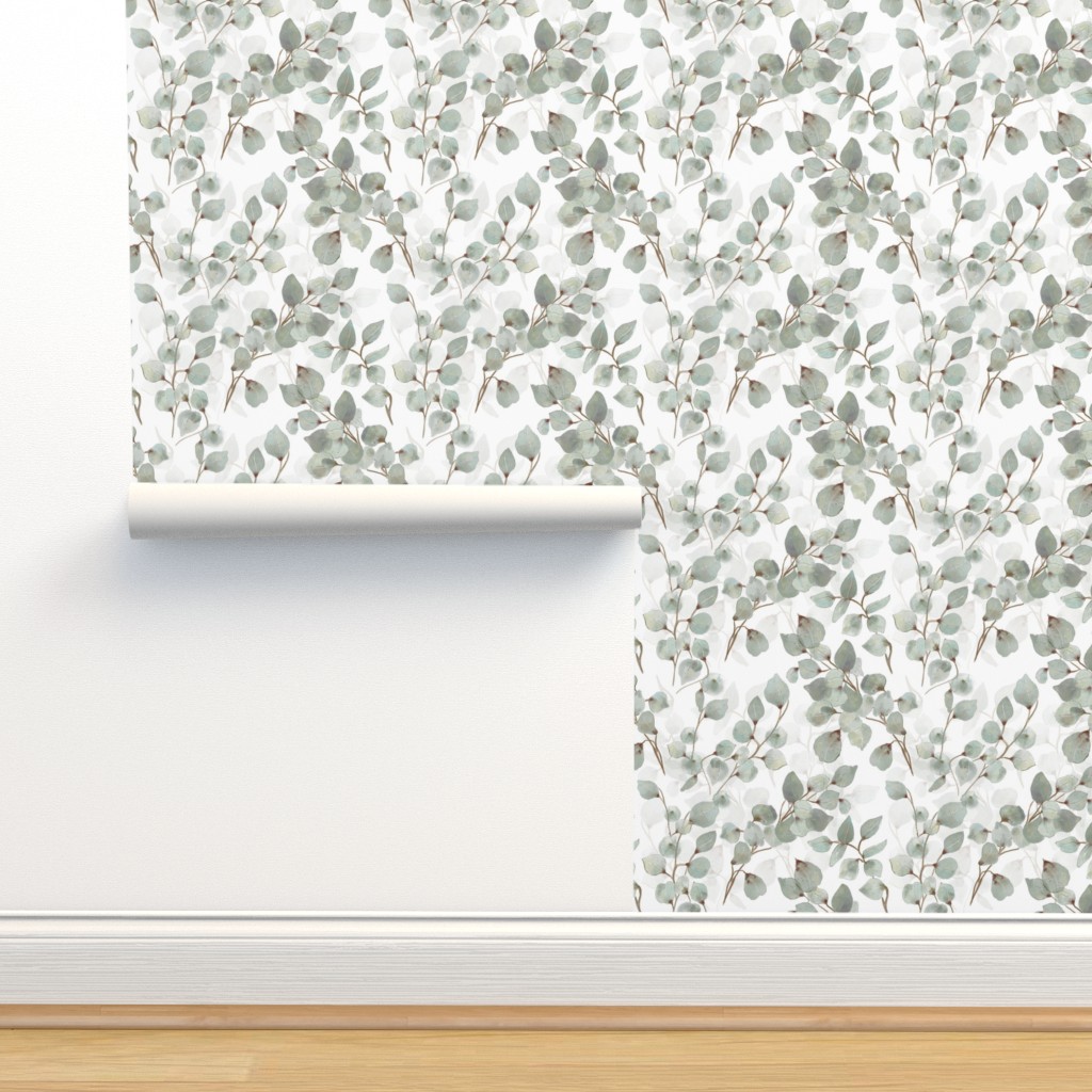 Removable Wallpaper 6ft x 2ft Eucalyptus Leaves Green Floral Spring