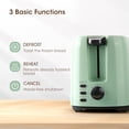 thumbnail image 4 of iSiLER 2 Slice Toaster, 1.3 Inches Wide Slot Bagel Toaster with 7 Shade Settings and Double Side Baking, Compact Bread Toaster with Removable Crumb Tray, Defrost Cancel Function Green, 4 of 5