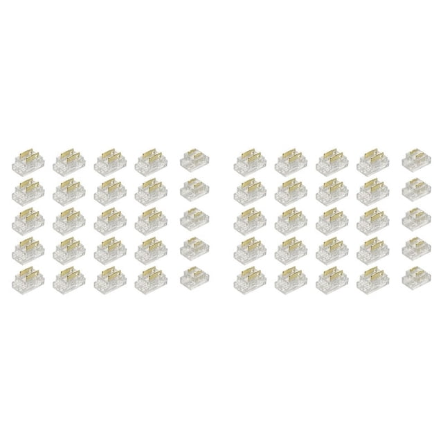 Kit de Conectores para Tira LED COB de 50 Piezas, 2 , 5 Mm, para Uniones Tira una Cable y Tira una Tira en Tira de Luz LED de 5 V-24 V CC