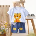 thumbnail image 2 of UAYOTSE Toddler Baby Boy Clothes Boys Summer Outfits Short Sleeve Patchwork T-Shirt & Solid Shorts Set,Sizes 18-24 Months, 2 of 3