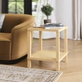 thumbnail image 2 of Large End Table,20 Inch Square Side Table,Coffee Table,Rattan Side Table,Boho Nightstand for Living Room,Bedroom,Rounded Corners,Easy Assembly Natural, 2 of 8