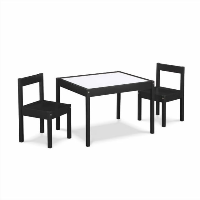 Ensemble de Trois Pièces pour Enfants : Table Effaçable à Sec et Deux Chaises, Noir