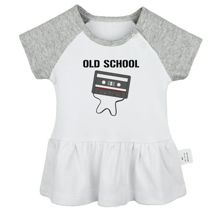 

Old School Novelty Dresses For Baby Newborn Babies Skirts Infant Princess Dress 0-24M Kids Graphic Clothes (Gray Raglan Dresses 12-18 Months)