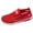 Red, variant on Women's Hollow Out Slip on Sneakers Summer Breathable Platform Tennis Shoes Lightweight Soft Sole Mesh Walking Loafers Black Size 8.5