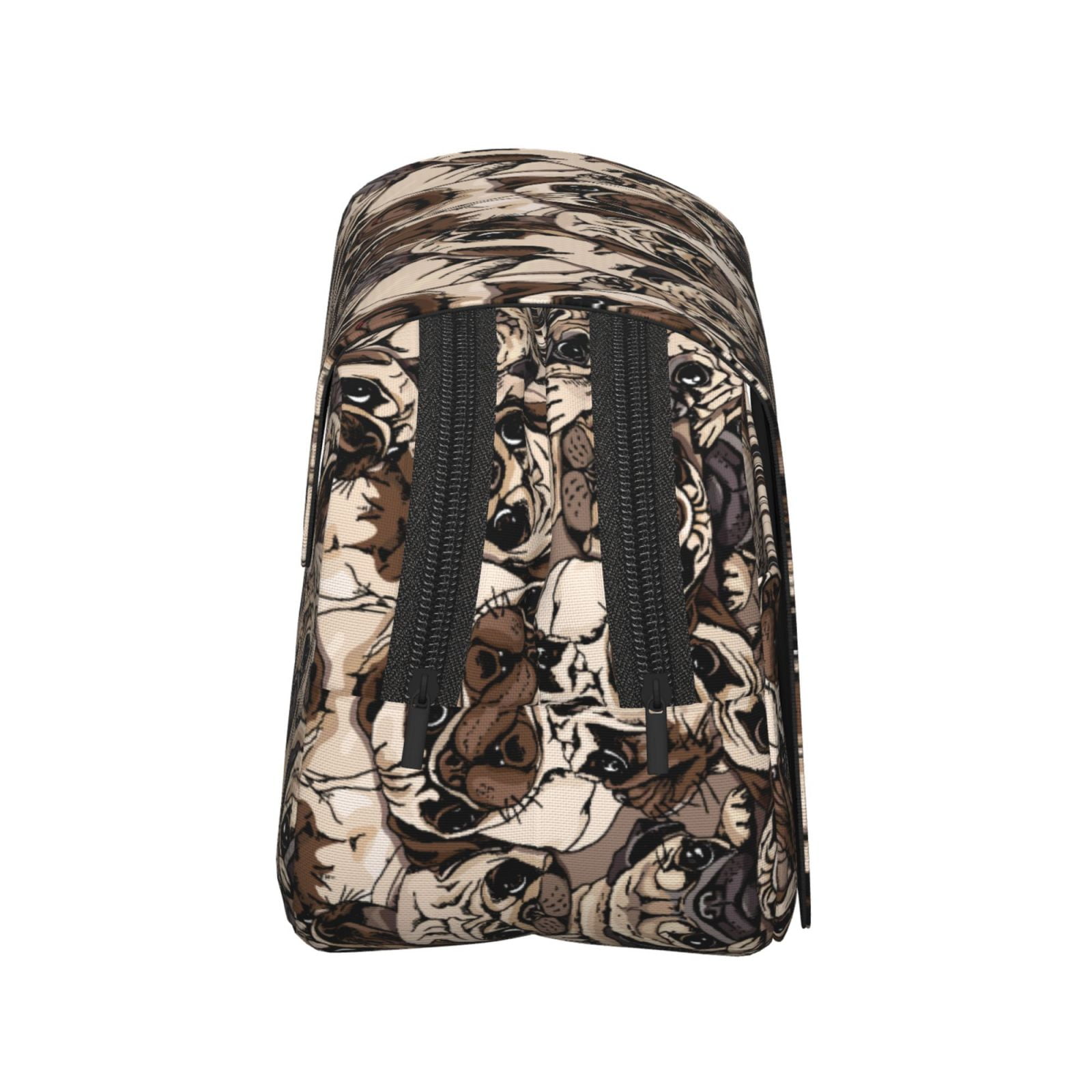 Rateoe Pug Pattern Double Clamshell Pen Case, Storage Organizer with Two Zipper Compartments– Holds Up to 50 Pencils & Pens
