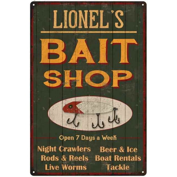 LIONEL'S Green Bait Shop Man Cave 8 x 12 High Gloss Metal 208120027423