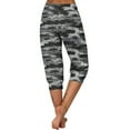 thumbnail image 4 of successthop Capri with Pockets Womens Gym Plus Size Bottoms Yoga High Waist Camouflage Lightweight Sport Pants Gray 3XL, 4 of 6