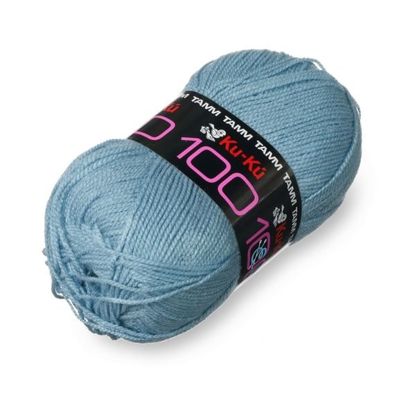 KUKU 100 [100grs] by TAMM - Soft Yarn for Baby Clothes and Warm Blankets - Color Pale Blue 7963