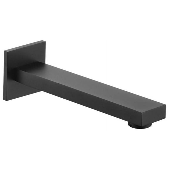 7" Long Tub Filler Spout With Aerator, Matte Black Finish