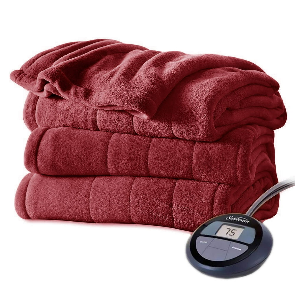 Sunbeam Microplush Heated Blanket with ComfortTech Controller, Twin