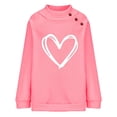 thumbnail image 4 of BLVB Women's Casual Long Sleeve Sweatshirt Tops Basic Loose Mock Turtleneck Lightweight Tunic Pullover with Button, 4 of 5