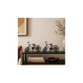 thumbnail image 3 of 11"W, 7"H Black Metal Bike Sculpture with Wood Accents, by DecMode (2 Count), 3 of 10