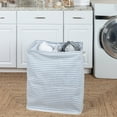 thumbnail image 3 of Household Essentials Rectangular Double Sorter with Handles, Blue and White Stripe, 3 of 9