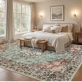 thumbnail image 4 of 8x10 Vintage Floral Area Rug, Washable Non-Slip Stain Resistant Soft Carpet for Living Room Bedroom Farmhouse Nursery, 4 of 18