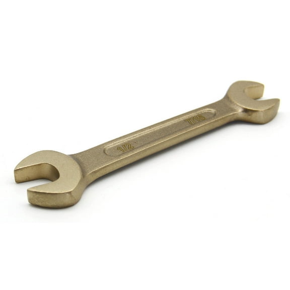 TMAX Non Sparking 7/16 and 1/2 Inch Open-End Wrenches, 5-1/4 Inch Length, Aluminum-Bronze Non Spark