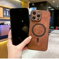 thumbnail image 3 of Wireless Magnetic Faux Leather Phone Case with Magnetic Attachment, Touch Comfort and Drop Protection for iPhone 15 14 13 12 11 Pro Max X XS XR Case (Brown,iPhone 13 Pro Max), 3 of 8