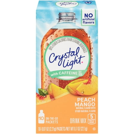 Mayco Crystal Glaze - Crystal Light with Caffeine On-the-Go Peach Mango Drink Mix 10 ct Box