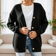 thumbnail image 2 of Sweaters for women Women's Knit Cardigan Sweater Coat Long Sleeve Button Front Casual Loose Fit Open Front Outerwear Soft Comfortable Elegant Stylish Versatile christmas sweater women, 2 of 5