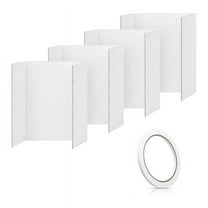 4 Pcs Trifold Poster Board,21.5x14 Inches Small White Poster Board Comes with Sticky Accessories, Presentation