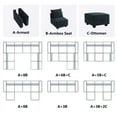 thumbnail image 4 of HONBAY Module d'Ottoman Carré en Velours pour Sofa Sectionnel Modulaire, Repose-Pieds avec Rangement, Bleu Marine, 4 of 4