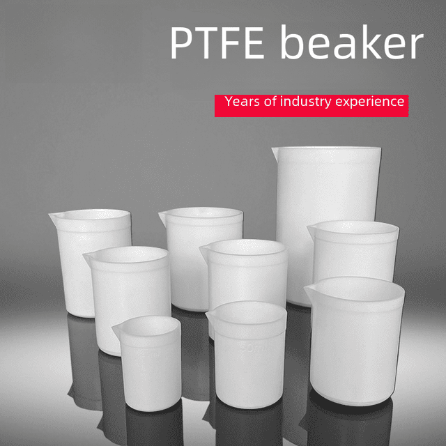 Vaso de precipitados sin asa de teflón para alta temperatura Vaso de precipitados de PTFE resistente a la corrosión Vaso de precipitados de teflón de 100 ml/250 ml Opciones de volumen versátiles,