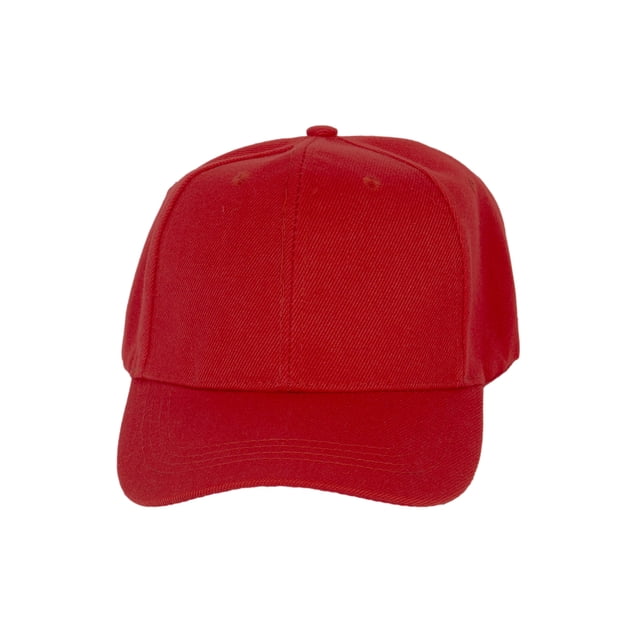 TopHeadwear Men's Plain Baseball Cap - Adjustable Solid Color Ball Hat For Men or Women Red