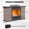 thumbnail image 4 of COOS BAY 50000BTU Rectangular Steel Fireplace for Outdoor Patio, Smokeless Propane Gas Fire Pit with PVC Cover& Ceramic logs, 4 of 10