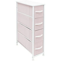 Sorbus Narrow Dresser Tower with 4 Drawers - Vertical Storage for Bedroom Pink