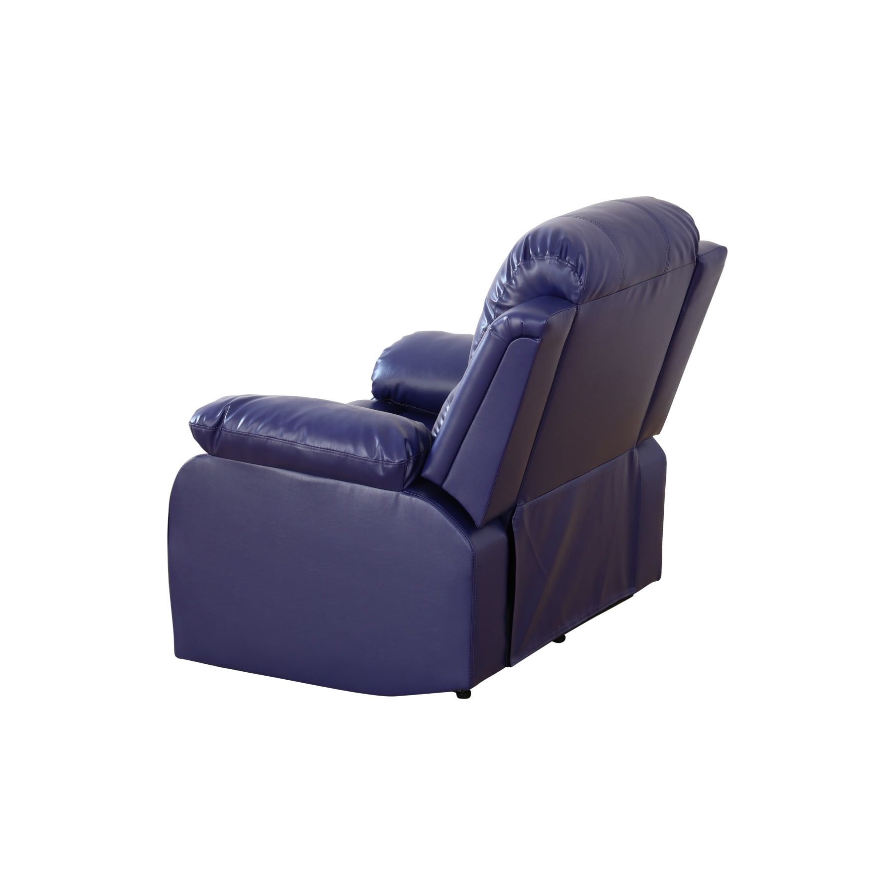 Hommoo Semi PU Leather Manual Recliner Chairs for Living Room & Home Theater, Reclining Lounge Chair 160° Recline, Dark Blue