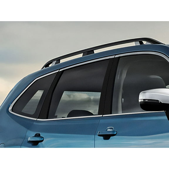 Rvinyl Pillar Post Window Trim Compatible with Subaru Forester 2014-2018 - Carbon Fiber 4D (Black)