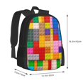 thumbnail image 2 of Balery Colorful Plastic Blocks Pattern Backpack for Men and Women - Durable 600D Oxford Cloth -Large Capacity, Water-Resistant School, Travel, and Hiking Bag, 2 of 7
