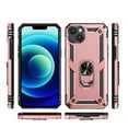 thumbnail image 2 of For iPhone 14 Case ,Heavy Duty Shockproof Body Phone Cover Built in Metal Rotated Magnetic Ring Holder Kickstand,Dustproof,Anti-Scratch,Dual Layer Military-Grade Drop protection,Rosegold, 2 of 8