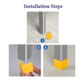 thumbnail image 7 of 8 Pcs Yellow Plastic Angle Iron Foot Pad L Shaped Edge Leg Cover 40mmx40mm, 7 of 7
